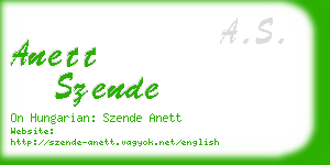 anett szende business card